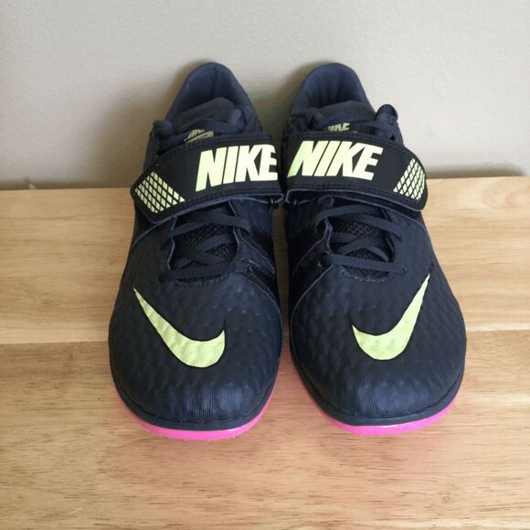 Nike High Jump Elite Track Field Jumping Spikes Black Pink 806561-003 Men's 9.5 - Picture 2 of 7